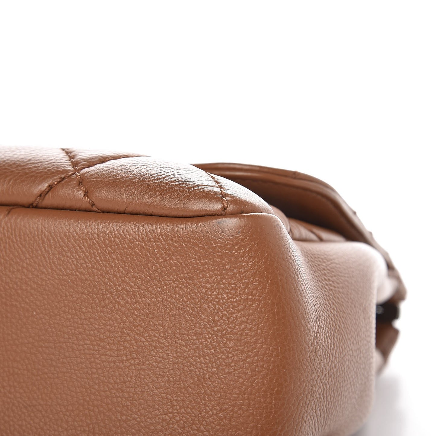 Calfskin Large Blizzard Zip Top Flap Bag Light Brown