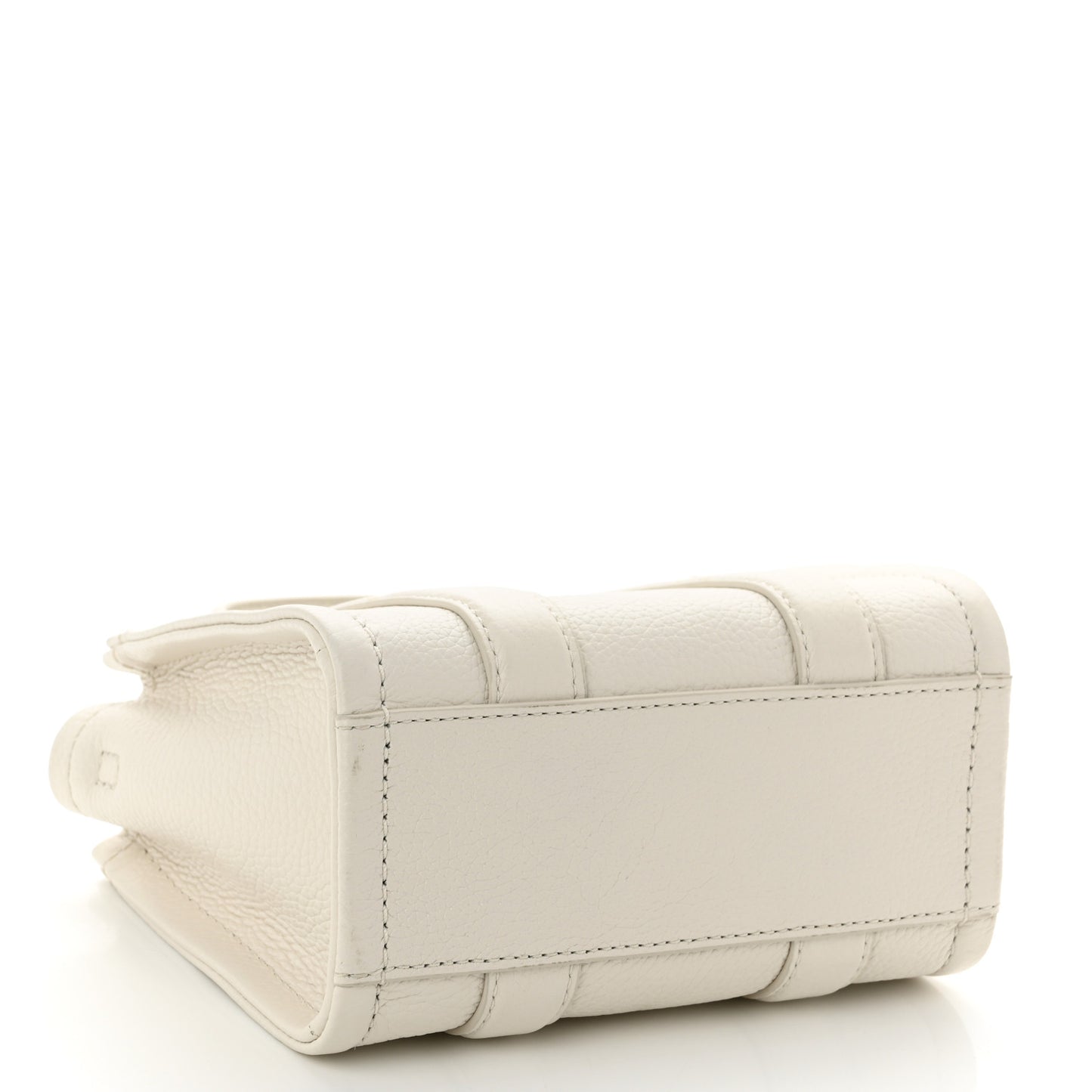 Grained Calfskin Micro The Tote Bag Cotton Silver