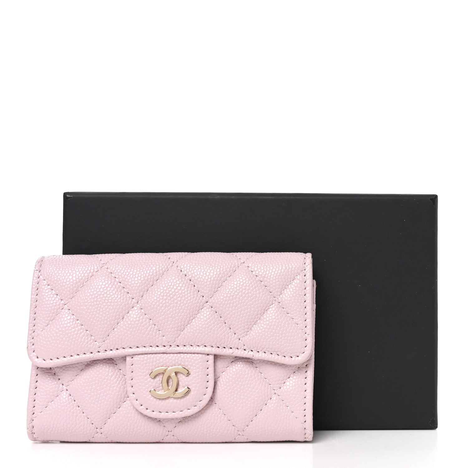 Chanel Caviar Quilted Flap Card Holder Wallet Light Pink 9 of 9