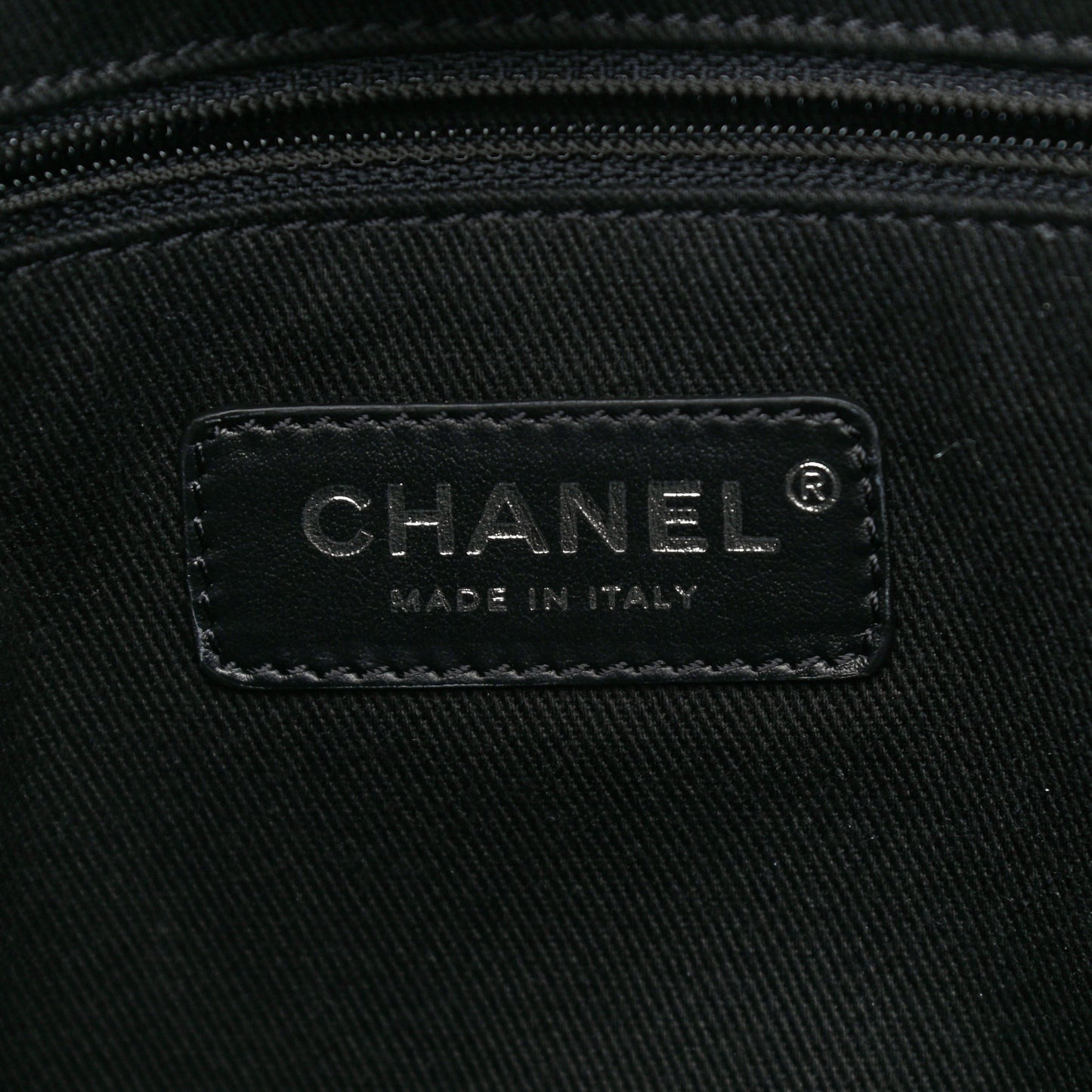 Mixed Fibers Calfskin Small Deauville Tote Black