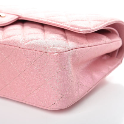 Chanel Iridescent Caviar Quilted Medium Double Flap Rose Pink 10 of 10