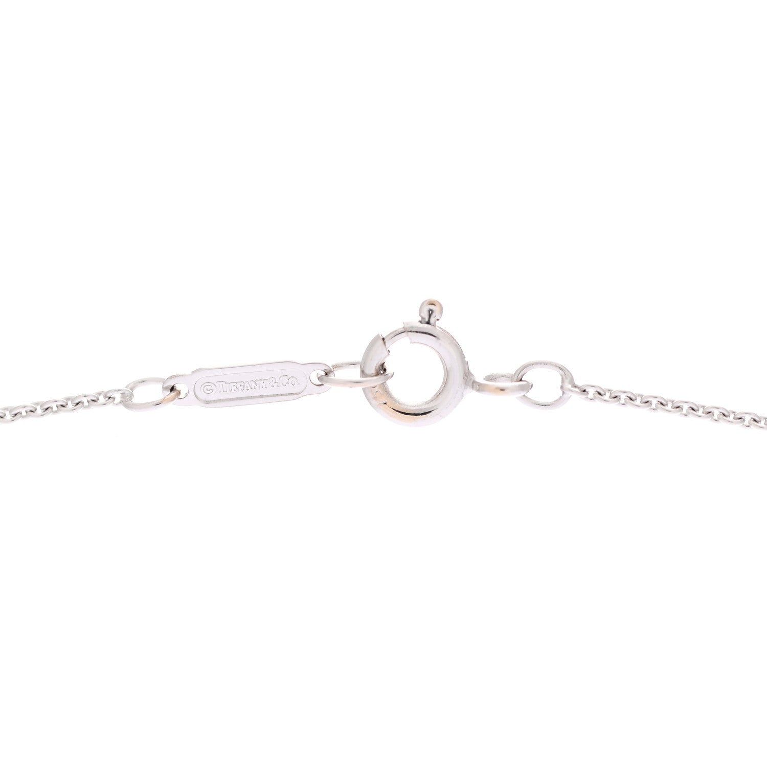 Tiffany 18K White Gold Diamond Metro Oval Pendant Necklace 5 of 6