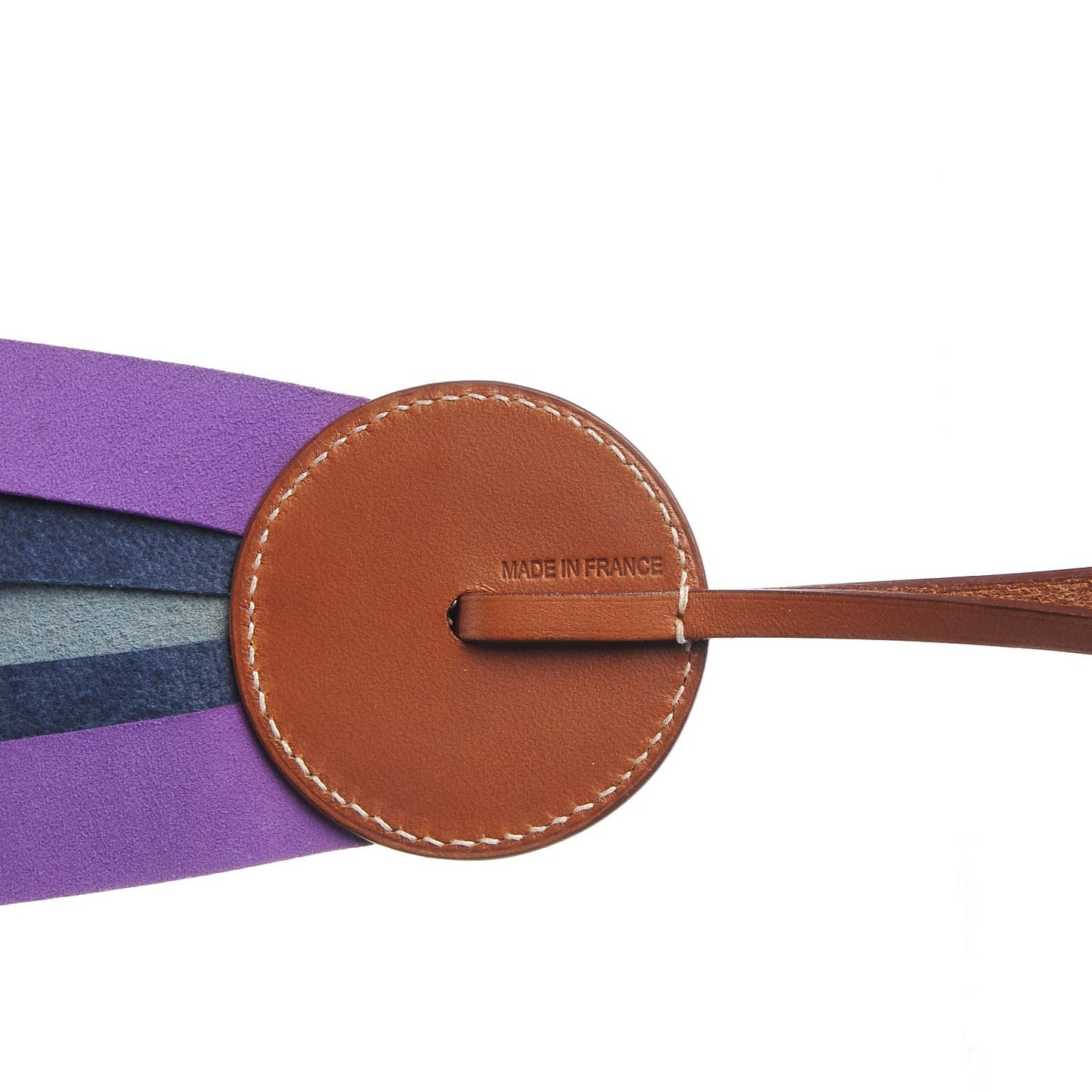 Hunter Cowhide Milo Lambskin Paddock Flot Bag Charm Bleu Lin Bleu De Malte Crocus