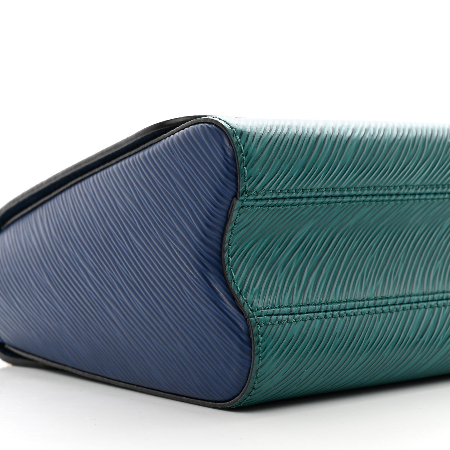 Epi Twist Shoulder Bag MM Emeraude Indigo