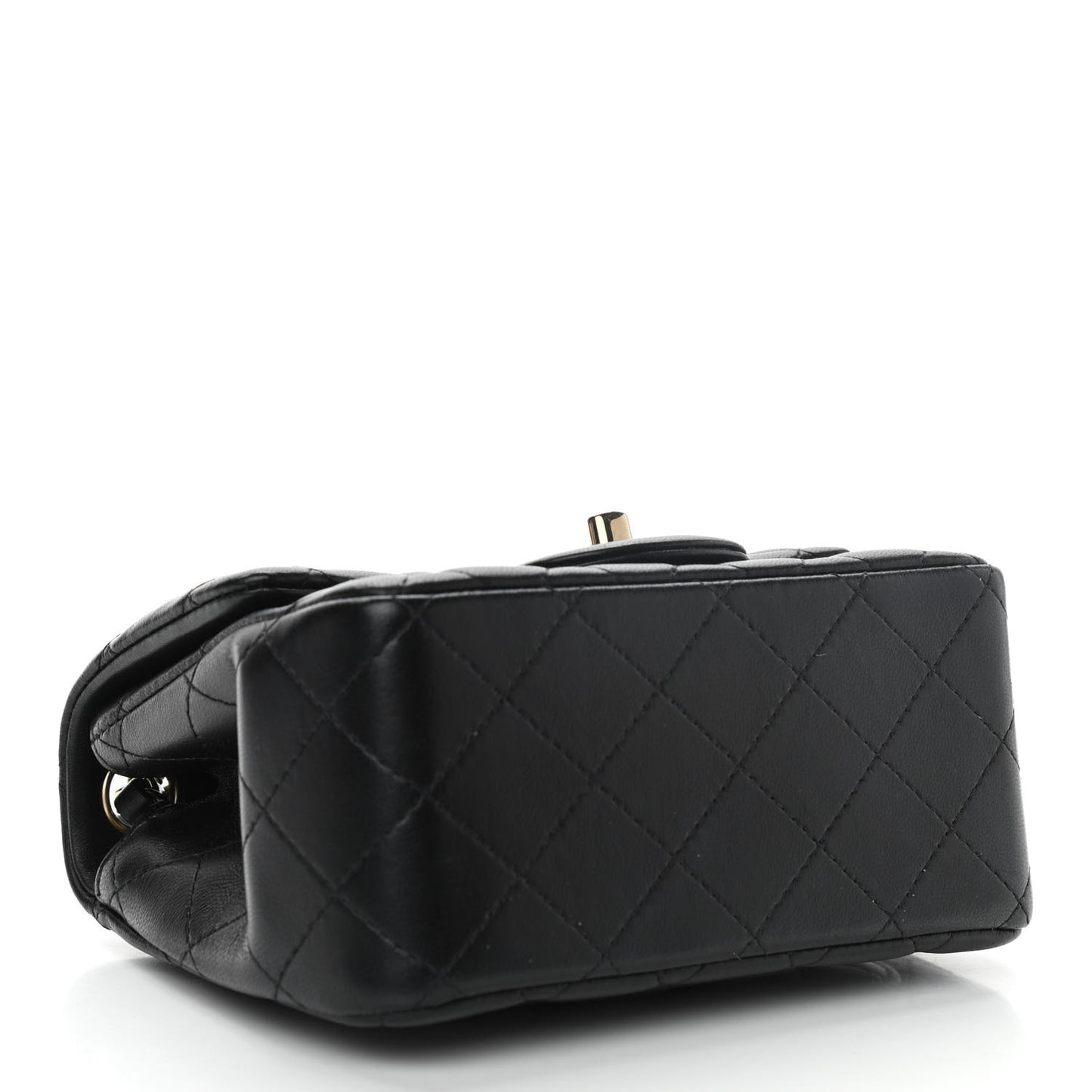 Lambskin Quilted Mini Square Flap Black