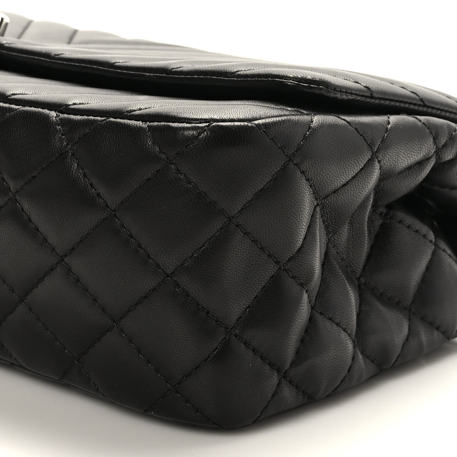 Chanel Lambskin Chevron Quilted Large Single Flap Black 9 of 10