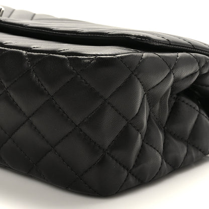 Chanel Lambskin Chevron Quilted Large Single Flap Black 9 of 10
