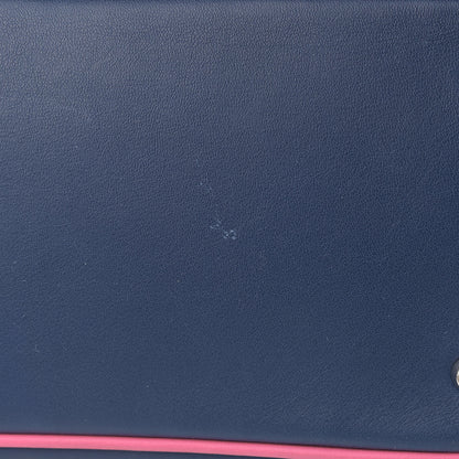 Christian Dior Smooth Calfskin Small Tri-Color Diorissimo Bag Navy Pink 13 of 14