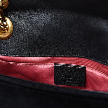 Gucci Velvet Matelasse Mini GG Marmont Shoulder Bag Black 15 of 22