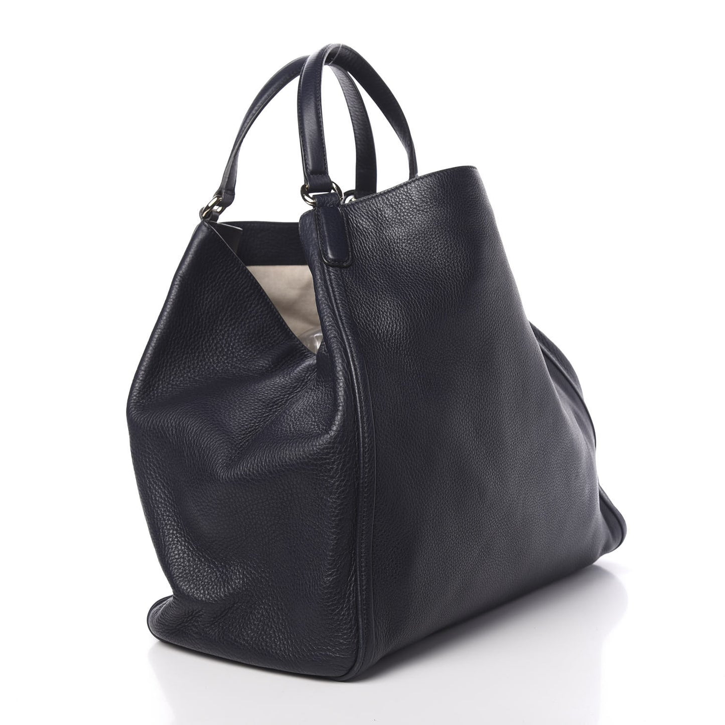 Pebbled Calfskin Large Soho Shoulder Bag Blue