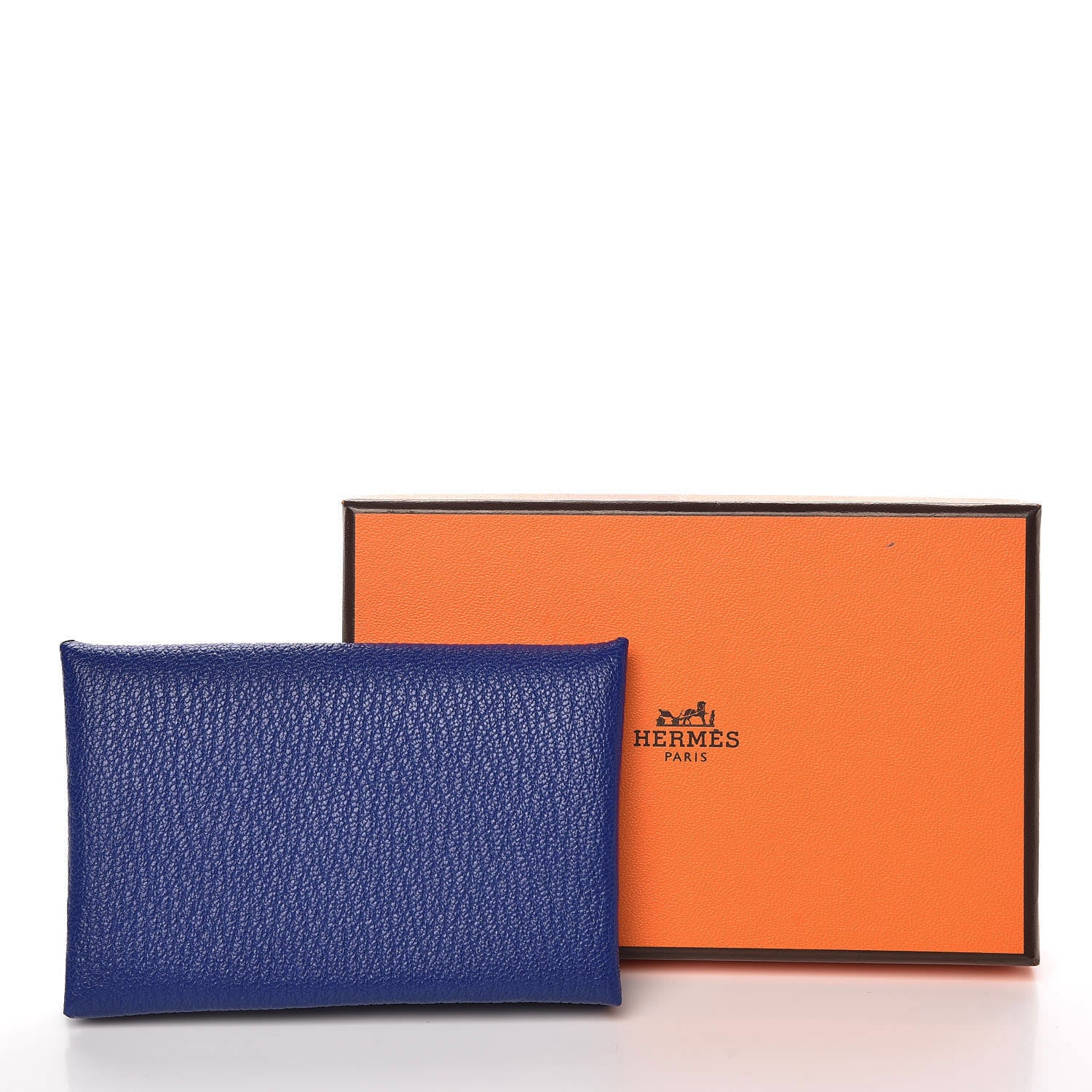 Hermes Chevre Mysore Calvi Card Case Bleu Encre 7 of 7