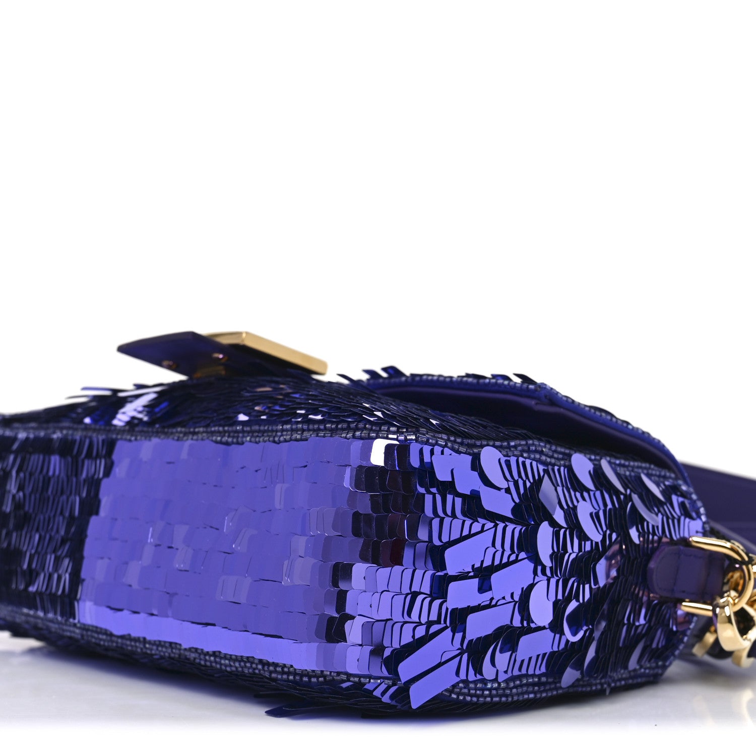 Fendi Sequin Paillettes Shiny Nappa Sex and the City Baguette Viola Purple Rain 10 of 10