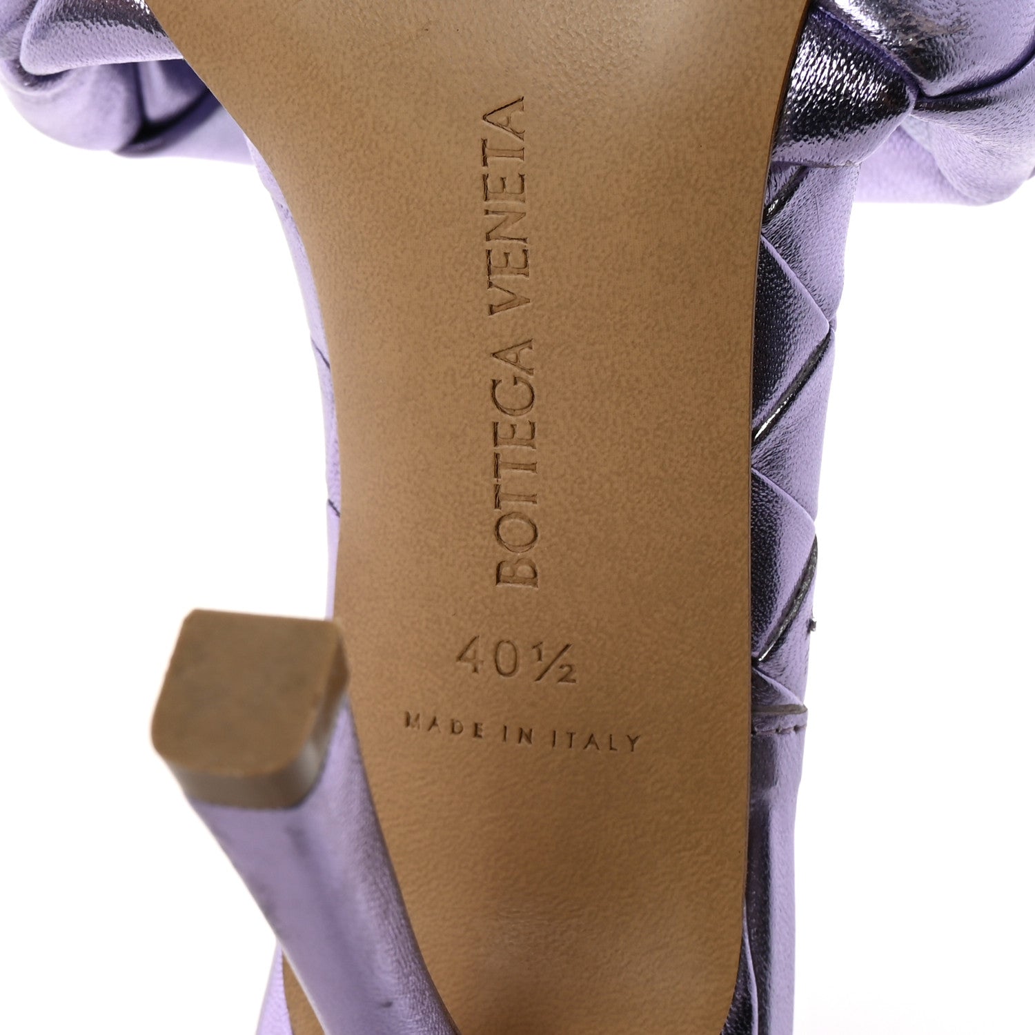 Bottega Veneta Metallic Nappa Maxi Intrecciato Lido Mule Sandals 40.5 Wisteria 7 of 9