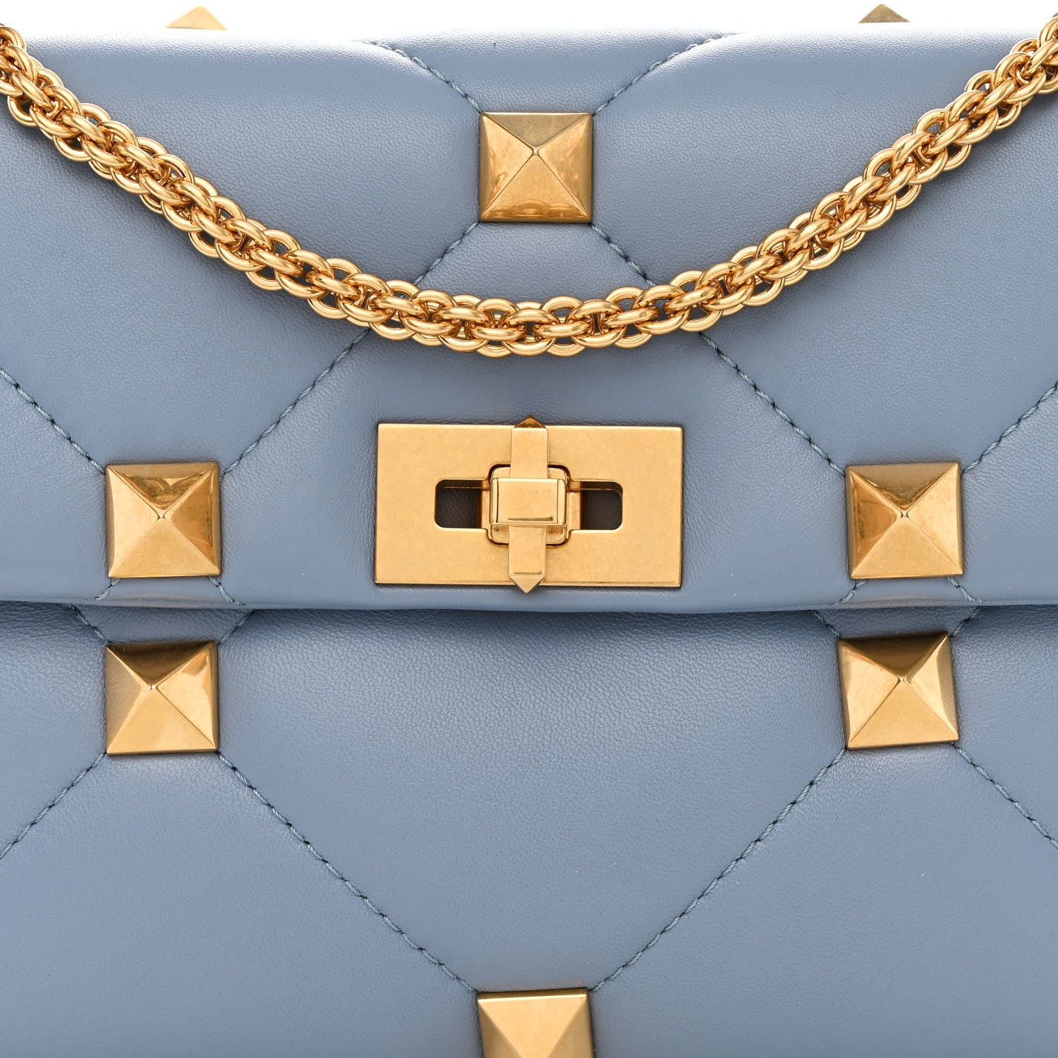 Valentino Garavani Nappa Medium Roman Stud Shoulder Bag Niagara 7 of 9