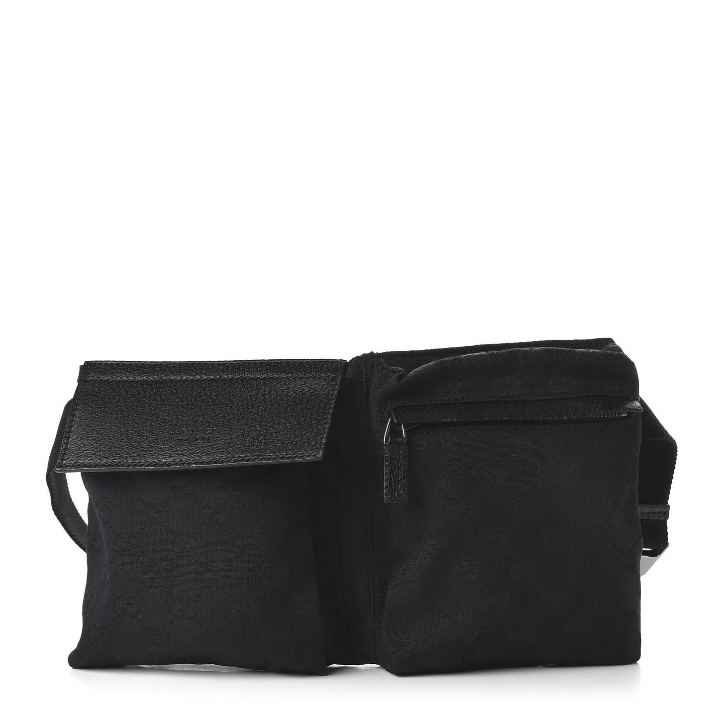 GG Monogram Double Pocket Belt Bag Black