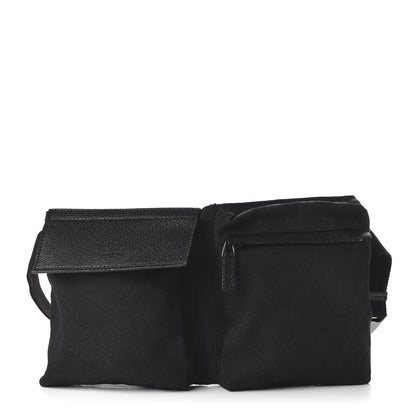 Gucci GG Monogram Double Pocket Belt Bag Black 1 of 10