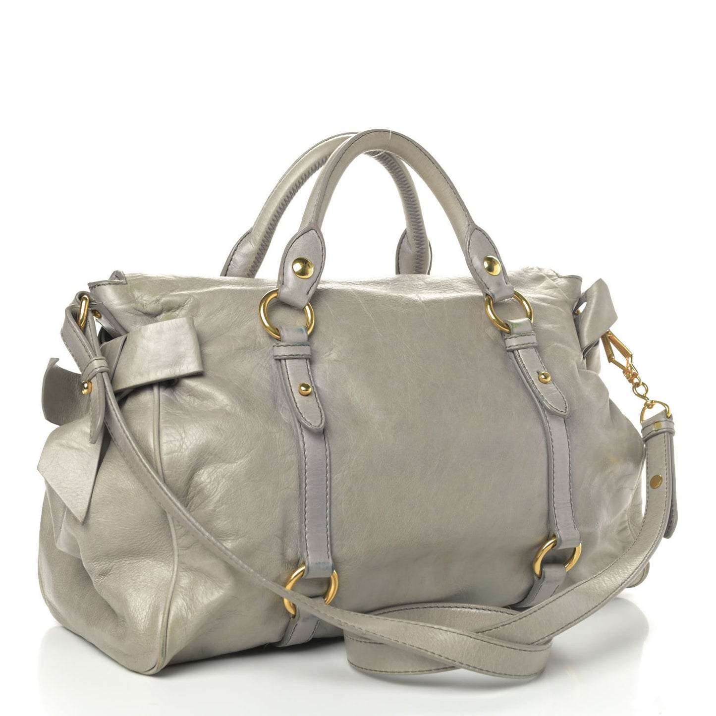 Vitello Lux Medium Bow Bag Grey