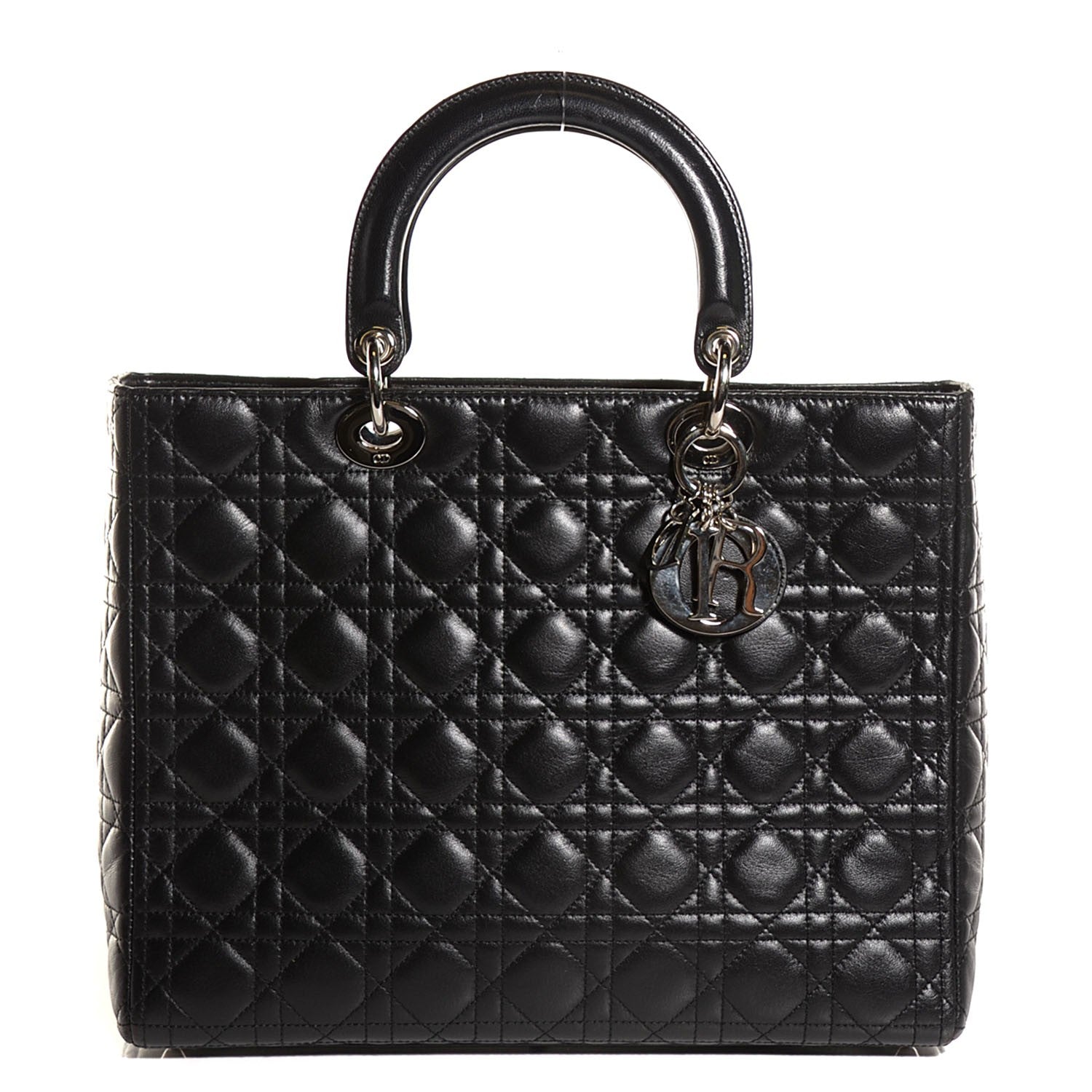 Christian Dior Lambskin Cannage Large Lady Dior Black 1 of 10