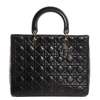 Christian Dior Lambskin Cannage Large Lady Dior Black 1 of 10