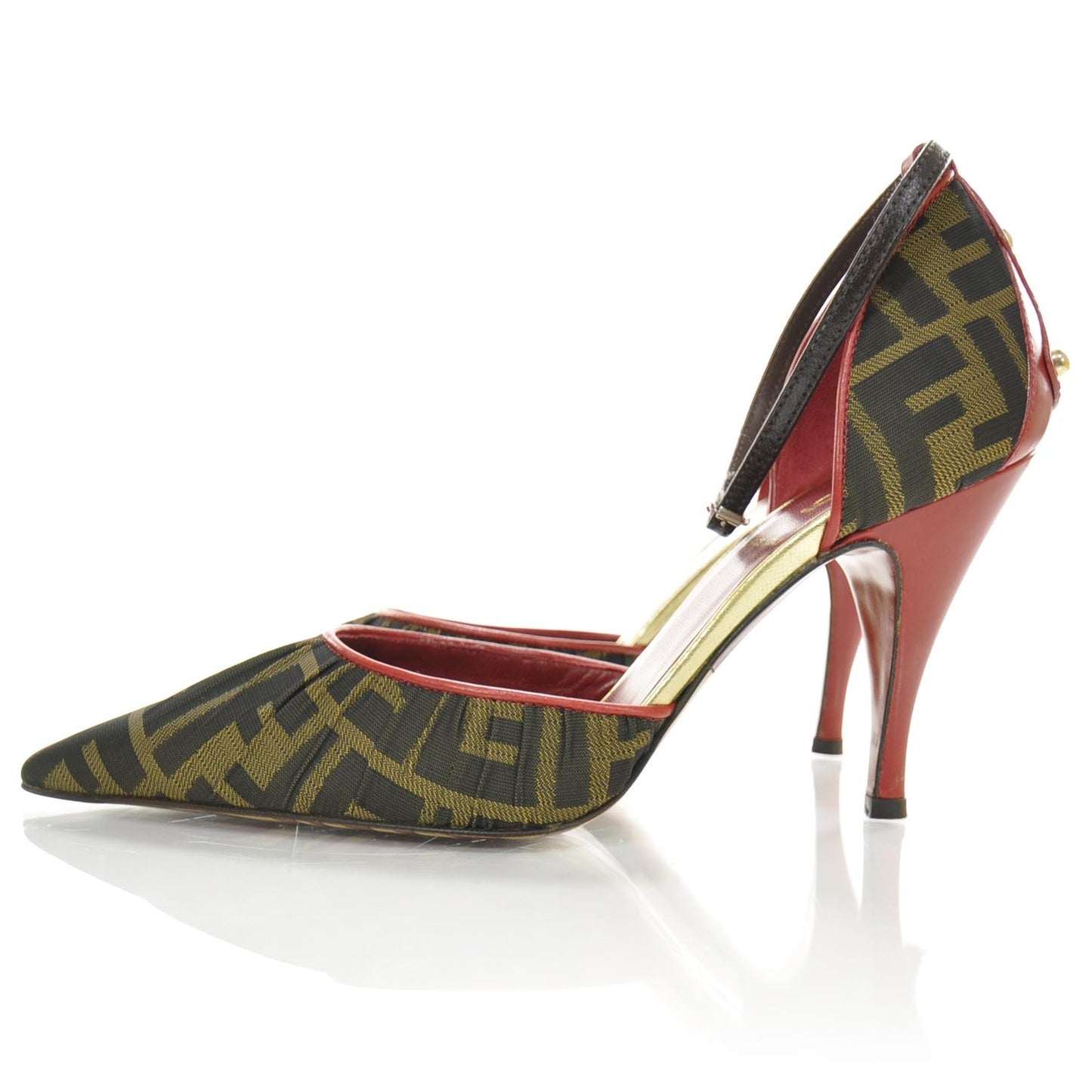 Zucca Leather Pleated Heels 36 Red