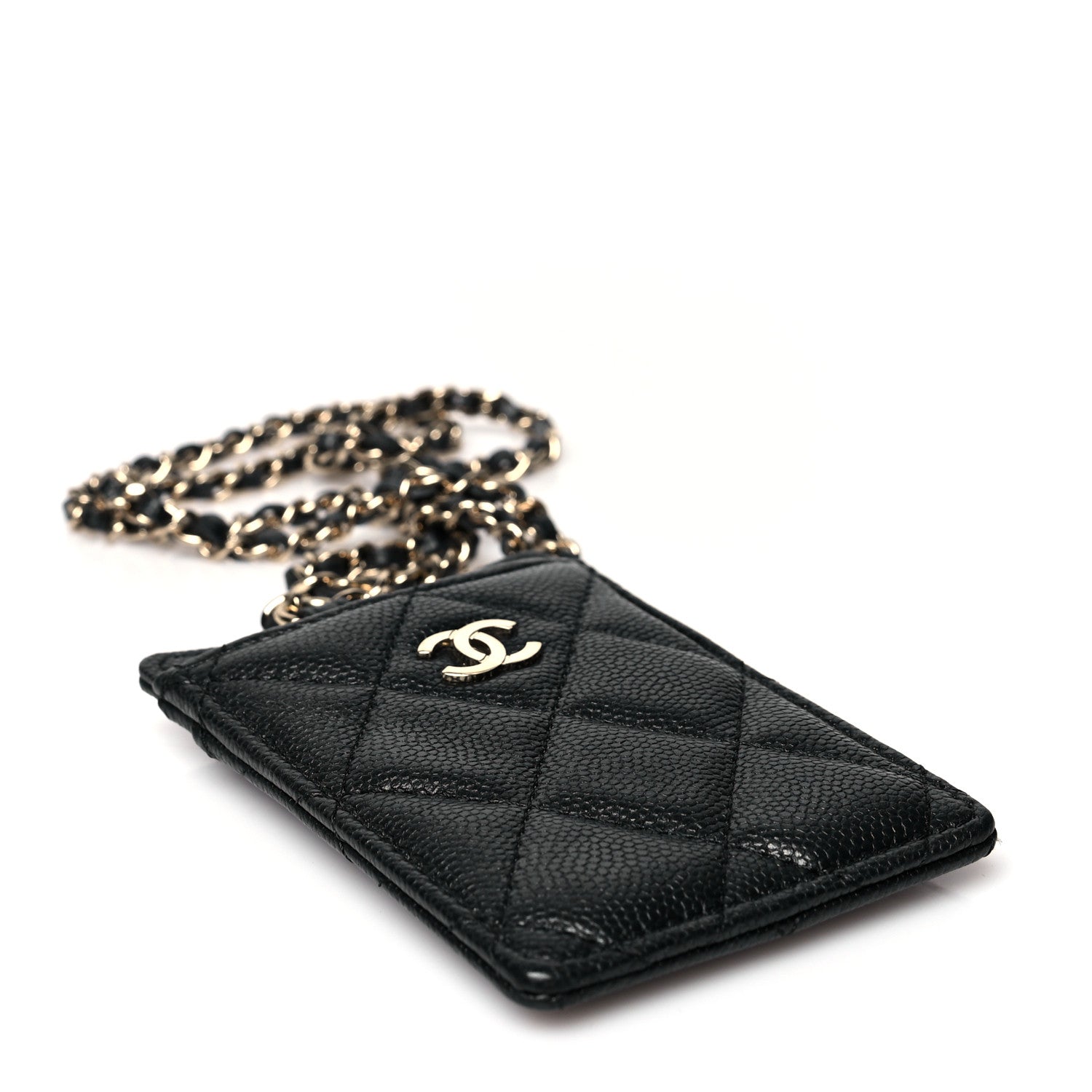 Chanel Caviar Quilted Card Holder On Chain Black 4 of 8