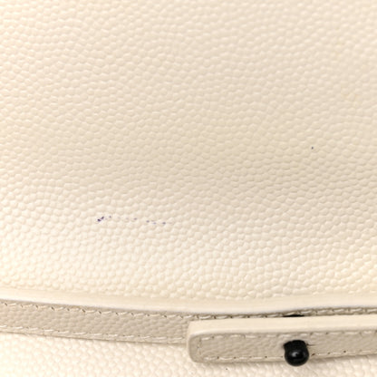 Saint Laurent Grain De Poudre Matelasse Monogram Chain Wallet White Black 12 of 17
