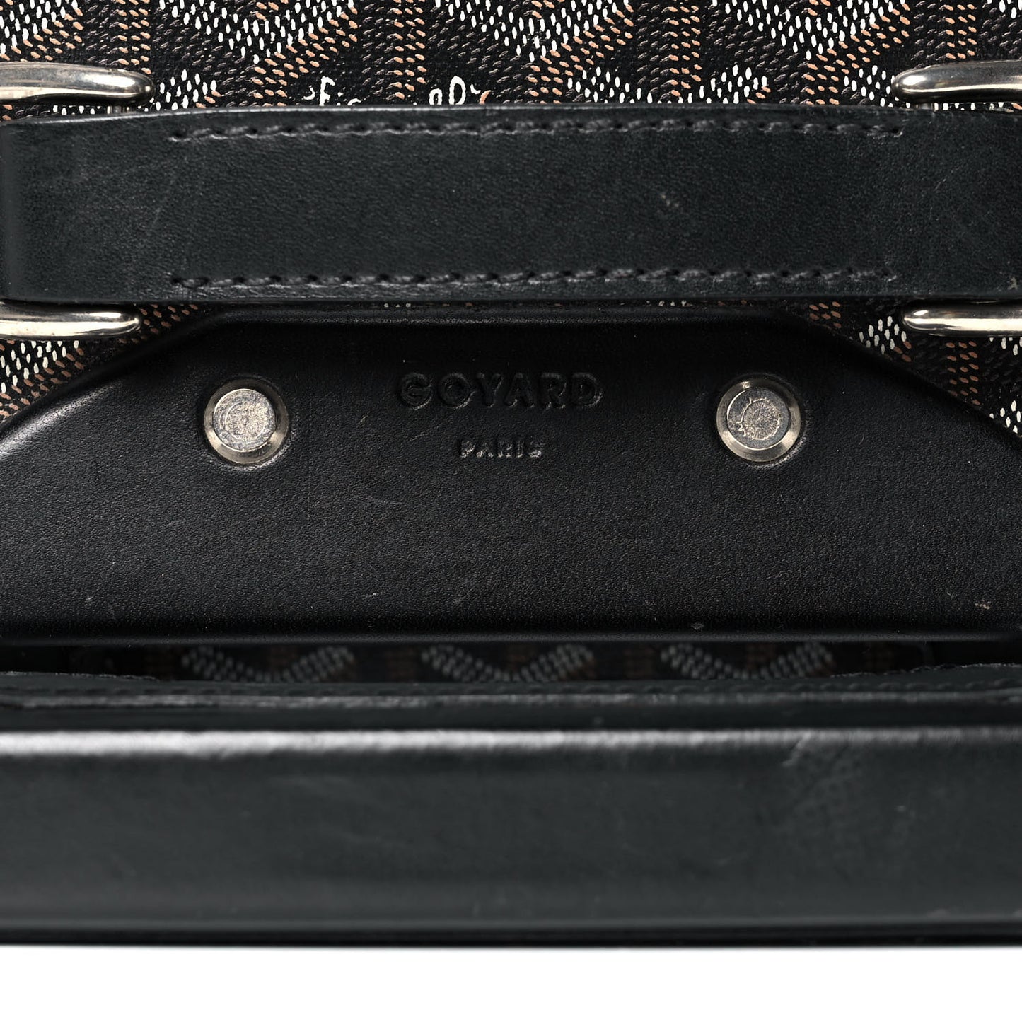 Goyardine Rolling Suitcase Trolley PM Black