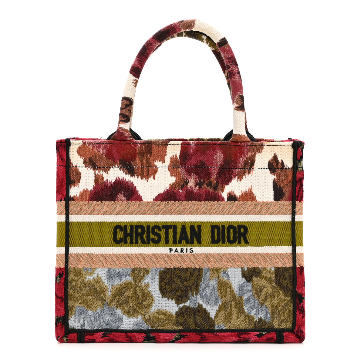 Canvas Embroidered Floral Book Tote Multicolor