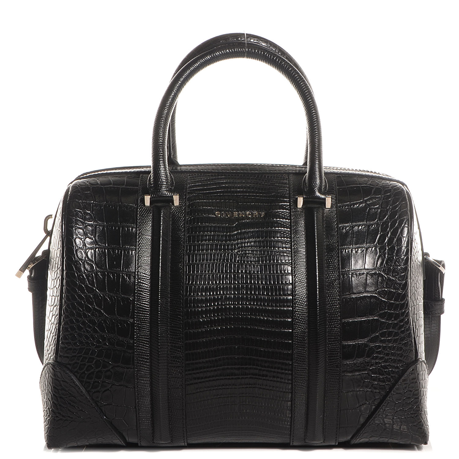 Givenchy Calfskin Crocodile Embossed Medium Lucrezia Black 1 of 8