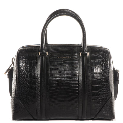 Givenchy Calfskin Crocodile Embossed Medium Lucrezia Black 1 of 8