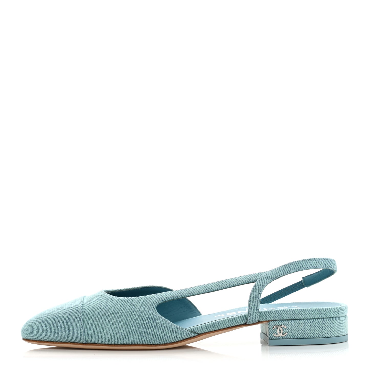 Denim Cap Toe CC Slingback Flats 36.5 Blue