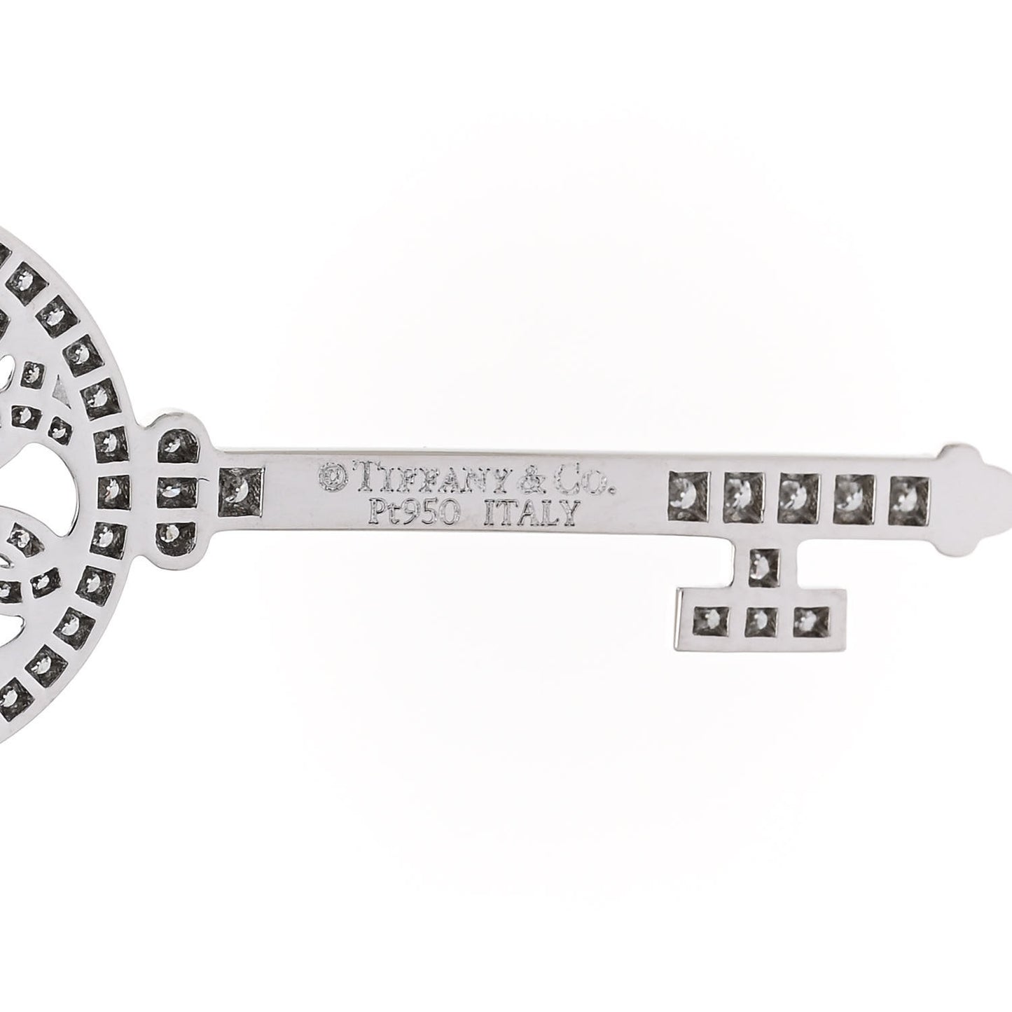 Platinum Diamond Small Bubbles Key Pendant