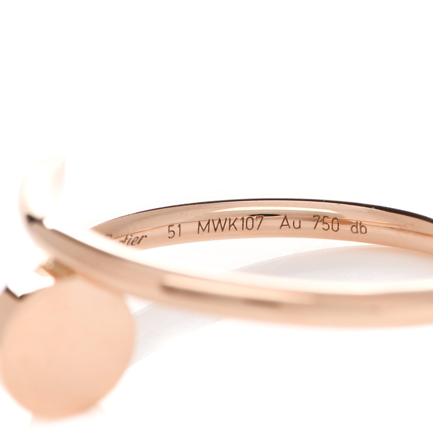 18K Pink Gold Small Juste Un Clou Ring 51 5.75