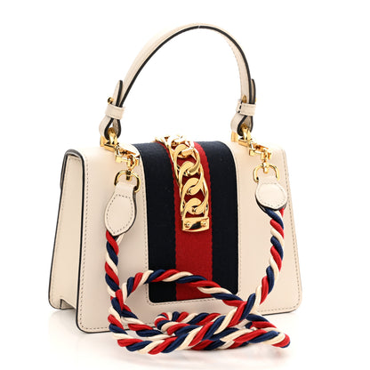 Gucci Calfskin Mini Sylvie Top Handle Bag White 3 of 10