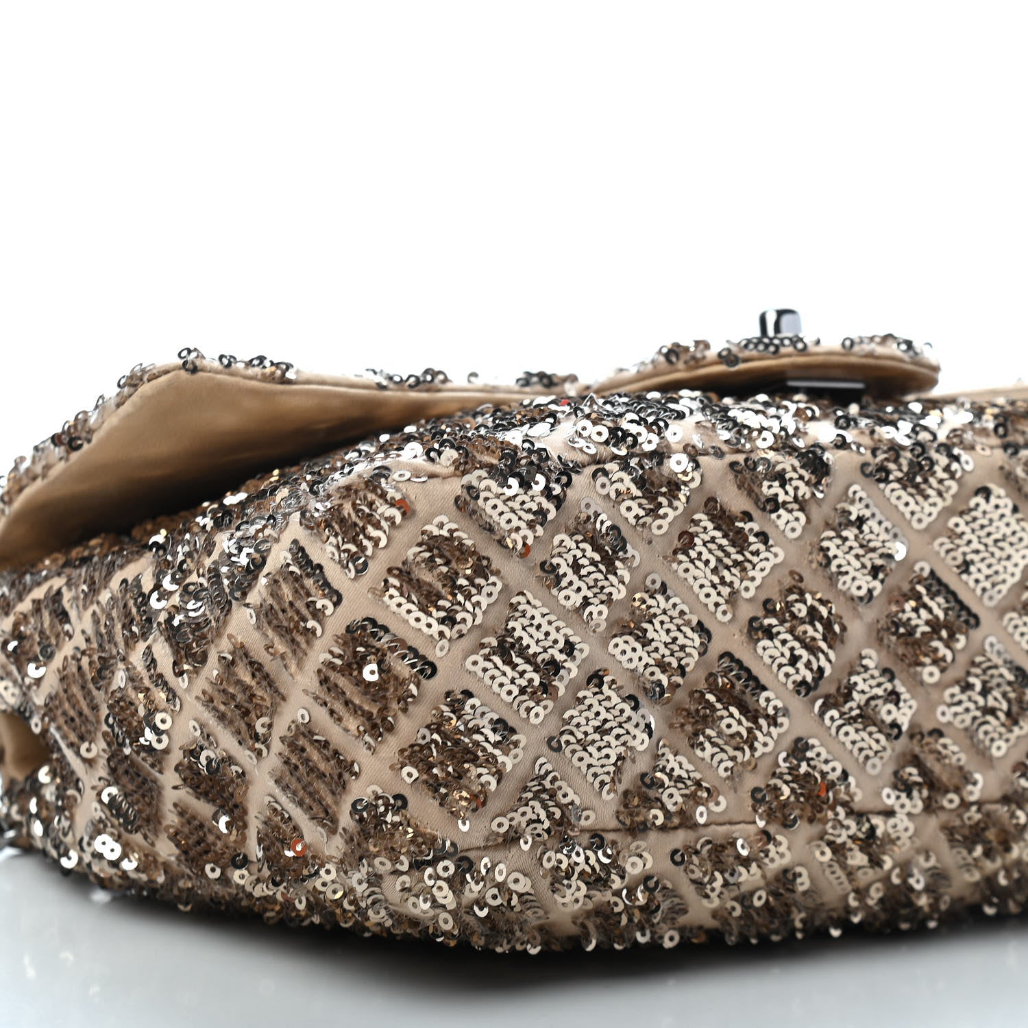 Chanel Sequin Quilted Medium Single Flap Gold 8 of 9