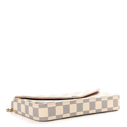 Louis Vuitton Damier Azur Pochette Felicie Chain Wallet Rose Ballerine 5 of 15