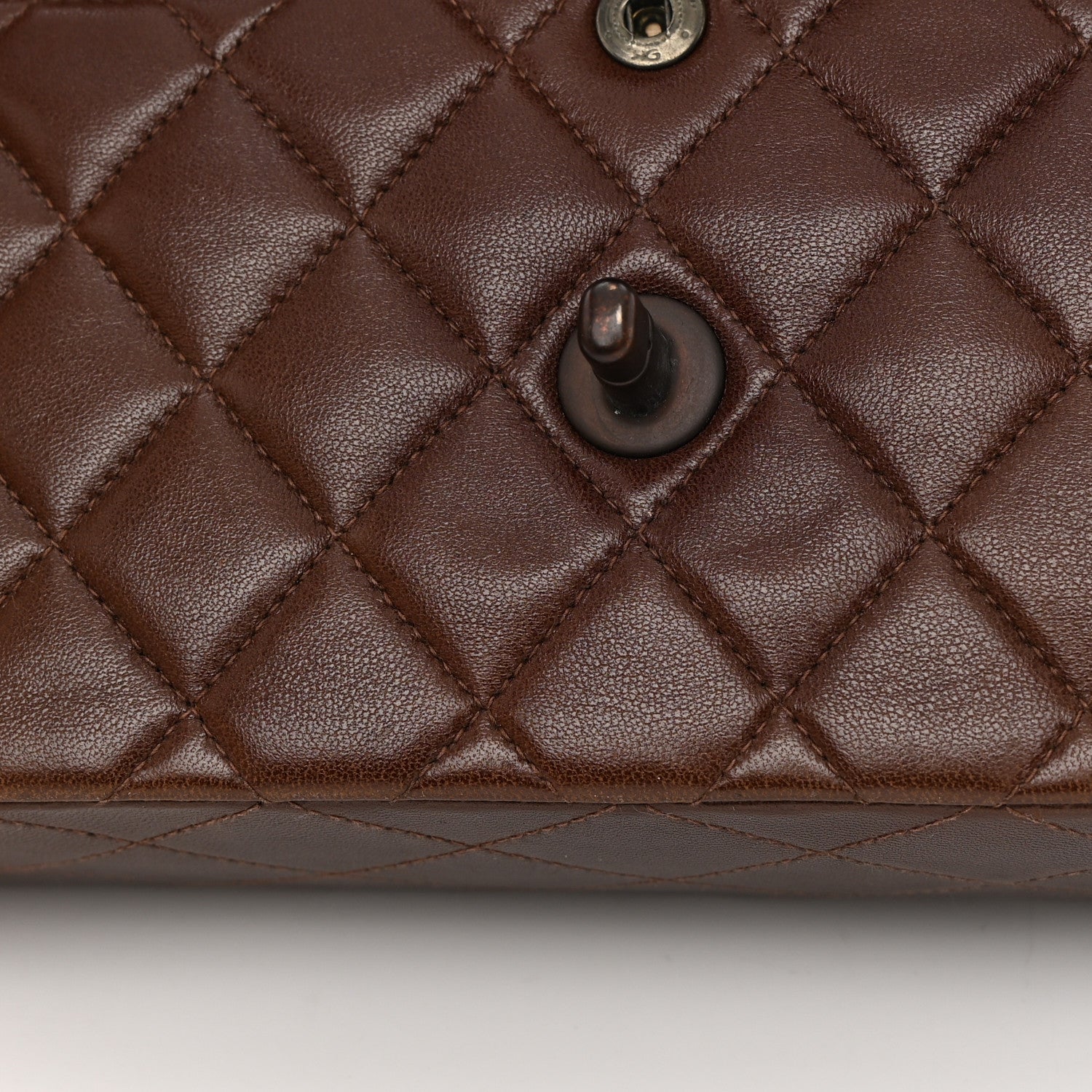 Chanel Lambskin Quilted Small Double Flap Dark Brown 14 of 18