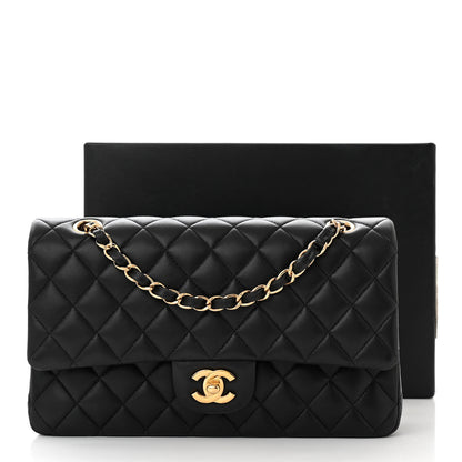 Chanel Lambskin Quilted Medium Double Flap Black 14 of 14