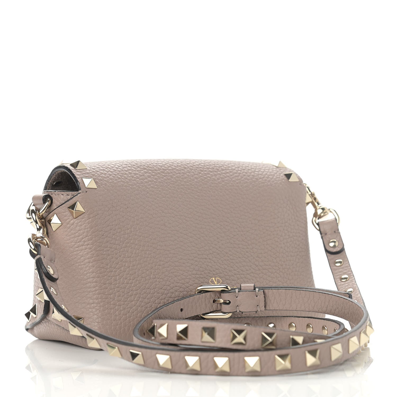 Valentino Garavani Pebbled Calfskin Mini Rockstud Crossbody Bag Poudre 3 of 13
