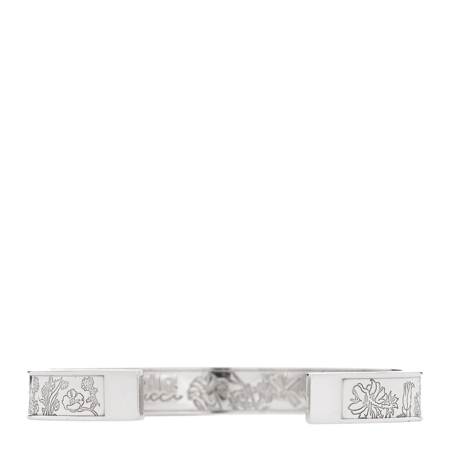 Gucci Sterling Silver Flora Cuff Bracelet 2 of 3