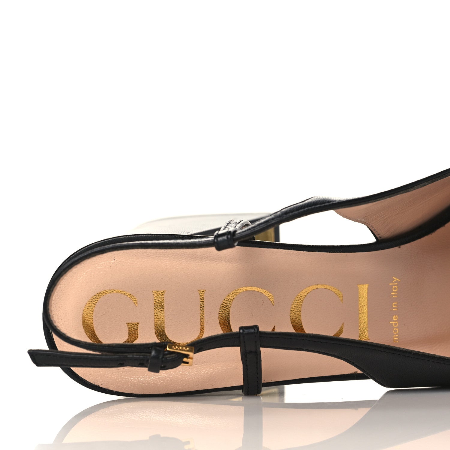 Gucci Malaga Kid Horsebit 75mm Slingback Pumps 40 Black 7 of 9