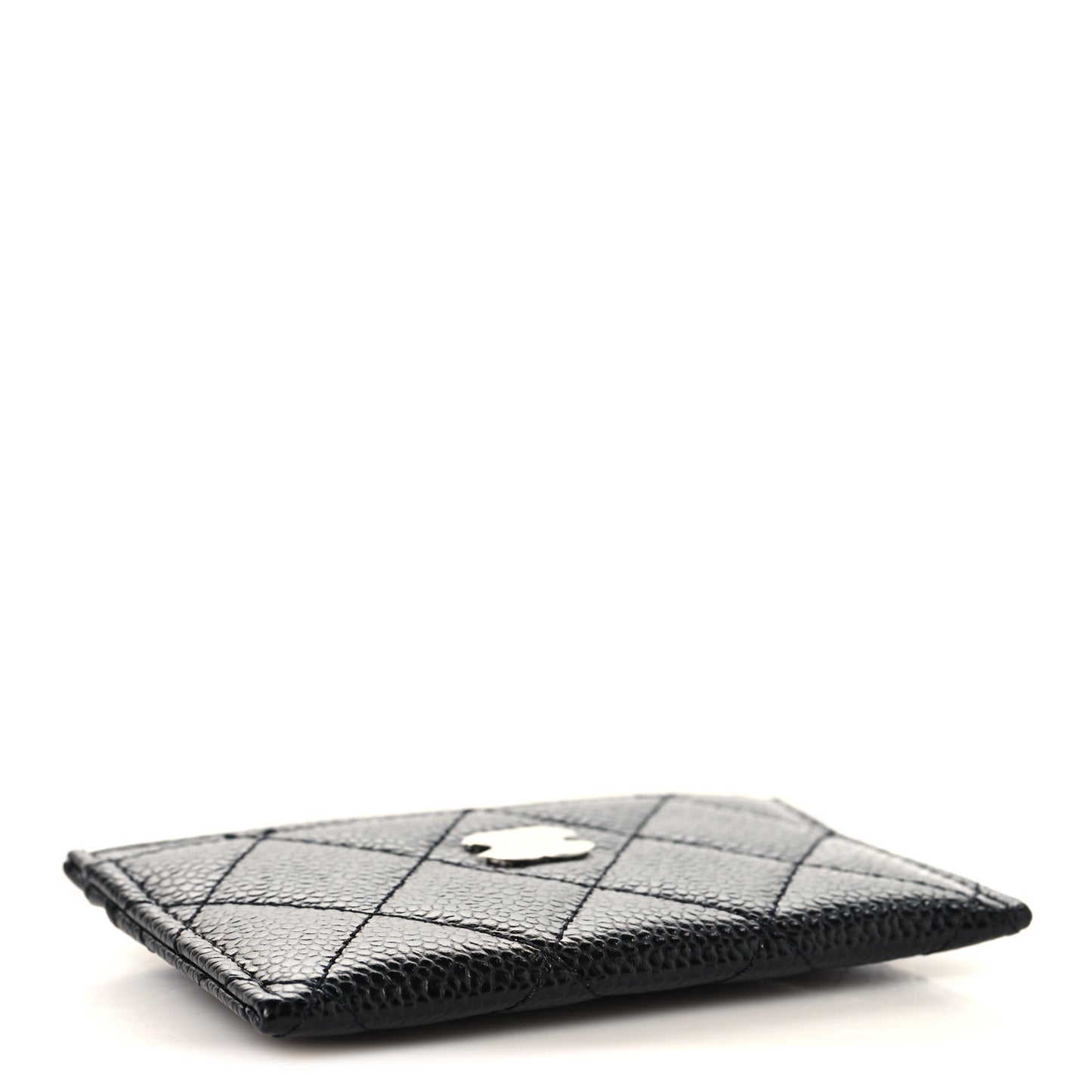 Caviar Quilted Card Holder Black