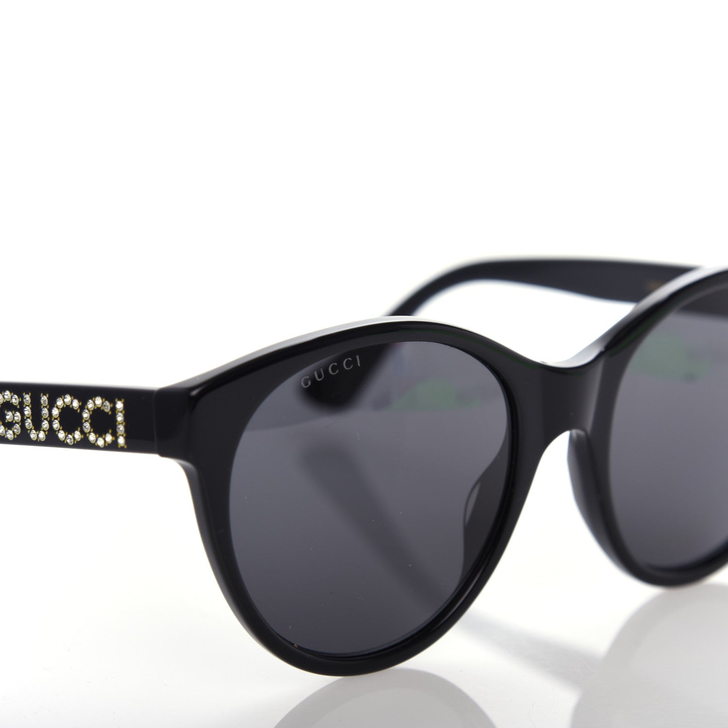 Gucci Round Frame Crystal Sunglasses GG 0419S Black 7 of 8