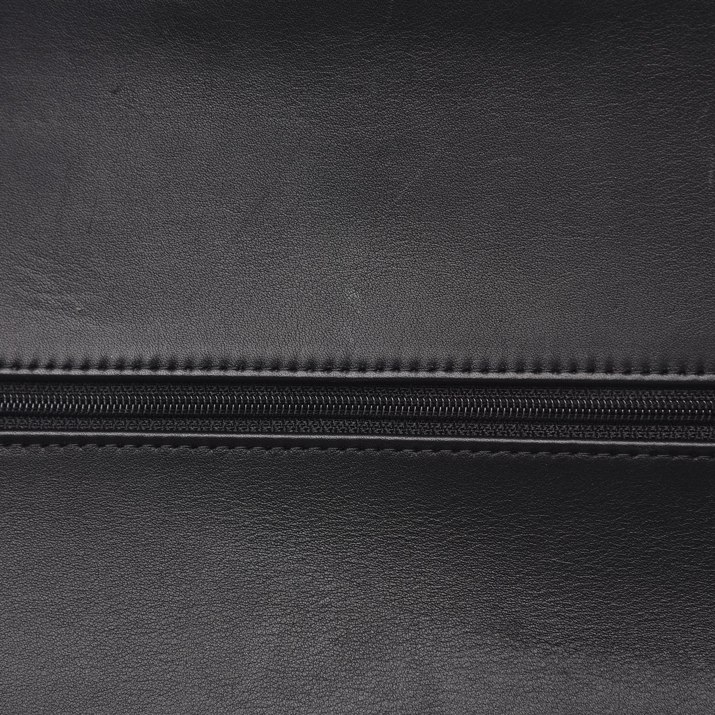 Patent Quilted Jumbo Double Flap Black