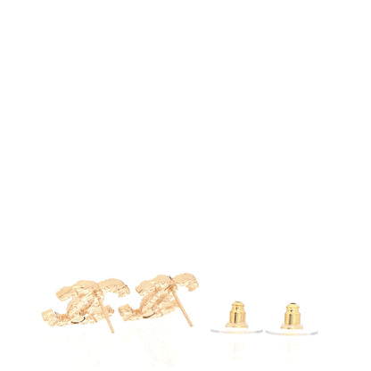 Chanel Metal Textured CC Earrings Gold 3 of 4