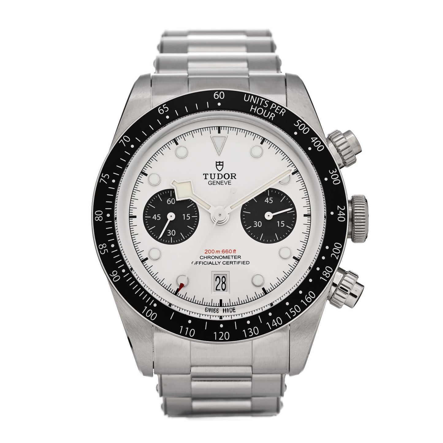 Stainless Steel 41mm Black Bay Chronograph Panda Automatic Watch White 79360N
