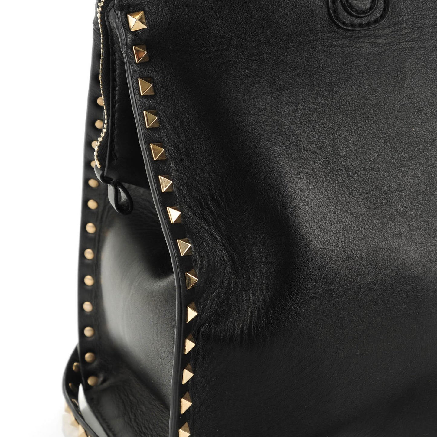 Vitello Rockstud Dome Shopper Black