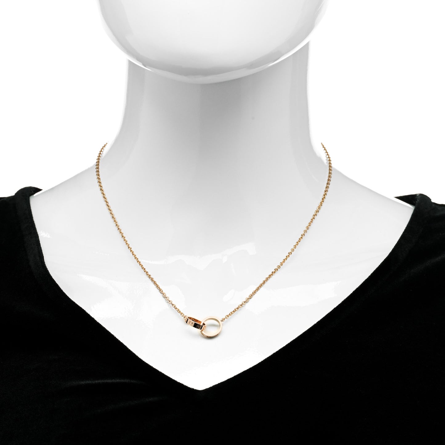 18K Pink Gold Interlocking LOVE Necklace