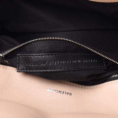 Balenciaga Nappa Calfskin Quilted Touch B Puffy Clutch Light Beige 7 of 7