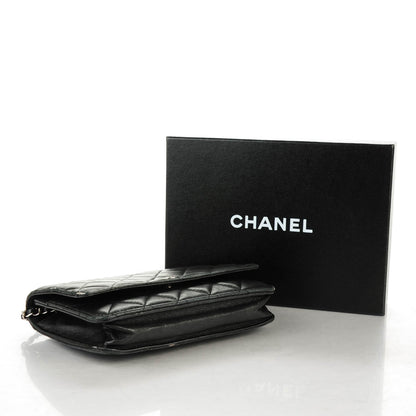 Chanel Lambskin Quilted Wallet On Chain WOC Black 4 of 9